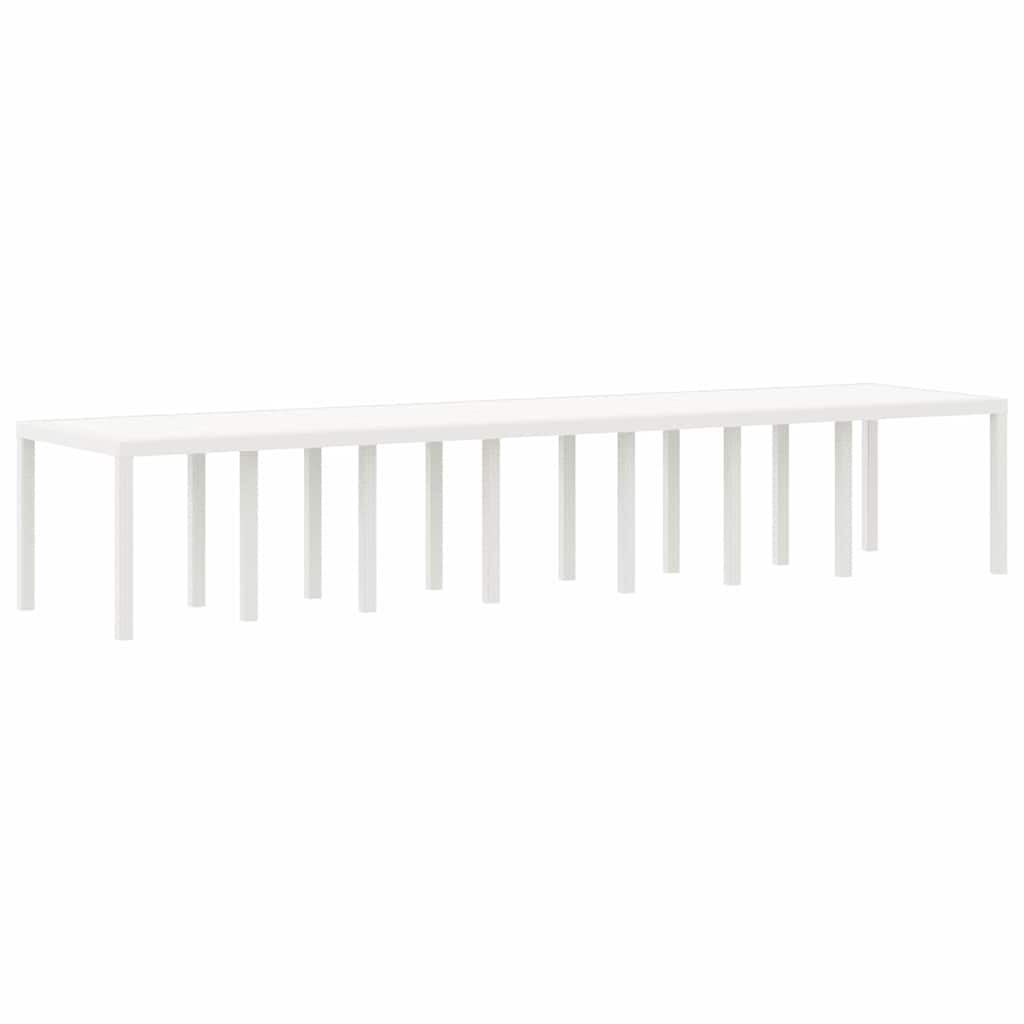 Garden Table White 400 x 100 x 73 cm Poly Rattan
