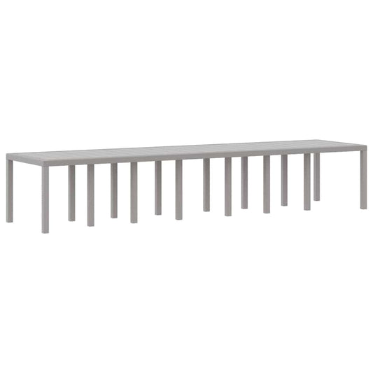 Garden Table Light Grey 400 x 100 x 73 cm Poly Rattan