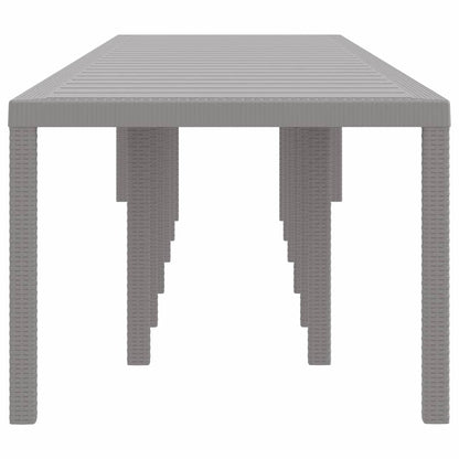 Garden Table Light Grey 400 x 100 x 73 cm Poly Rattan