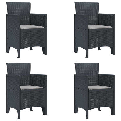 Garden Dining Set 5 pcs Anthracite Polypropylene