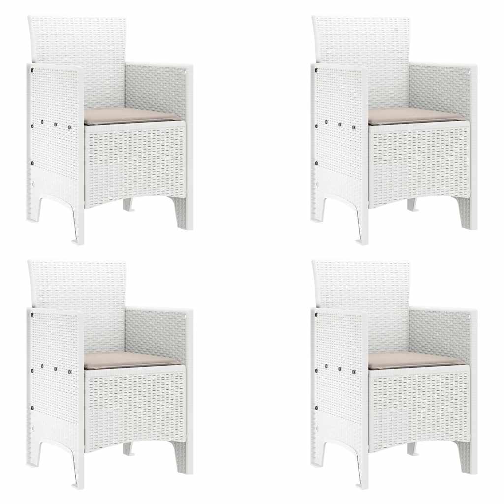 Garden Dining Set 5 pcs White Polypropylene