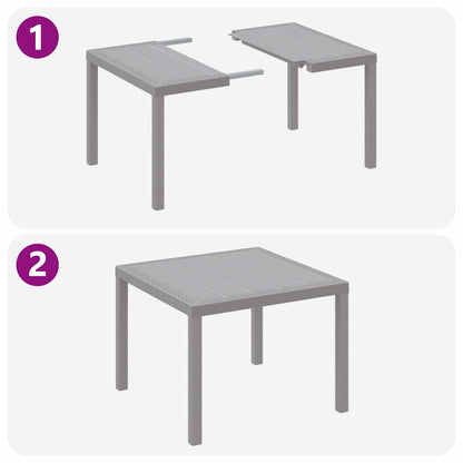 Garden Dining Set 5 pcs Light Grey Polypropylene