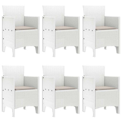 Garden Dining Set 7 pcs White Polt rattan