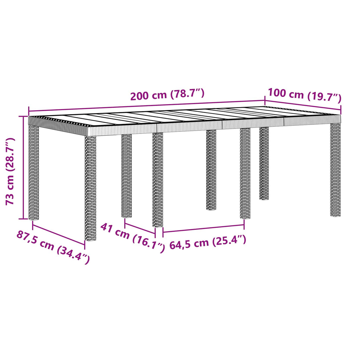 Garden Dining Set 9 pcs Brown Polypropylene