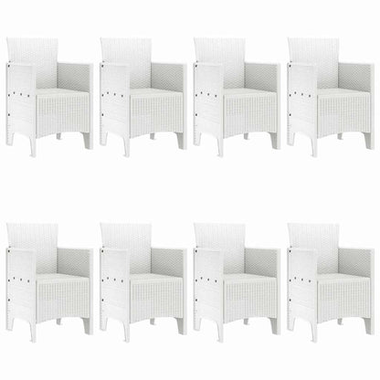 Garden Dining Set 9 pcs White Polypropylene