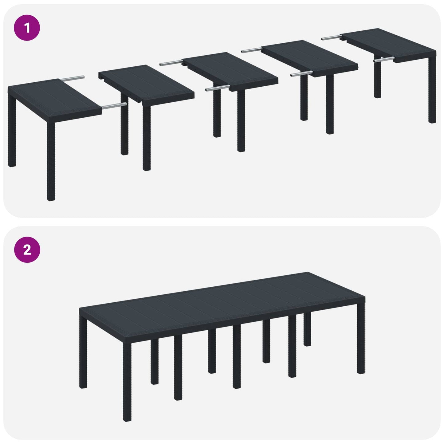 Garden Dining Set 11 pcs Anthracite Polypropylene