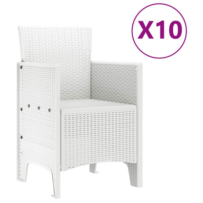 Garden Dining Set 11 pcs White Polypropylene