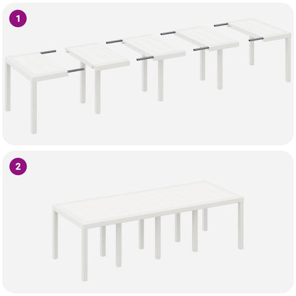 Garden Dining Set 11 pcs White Polypropylene
