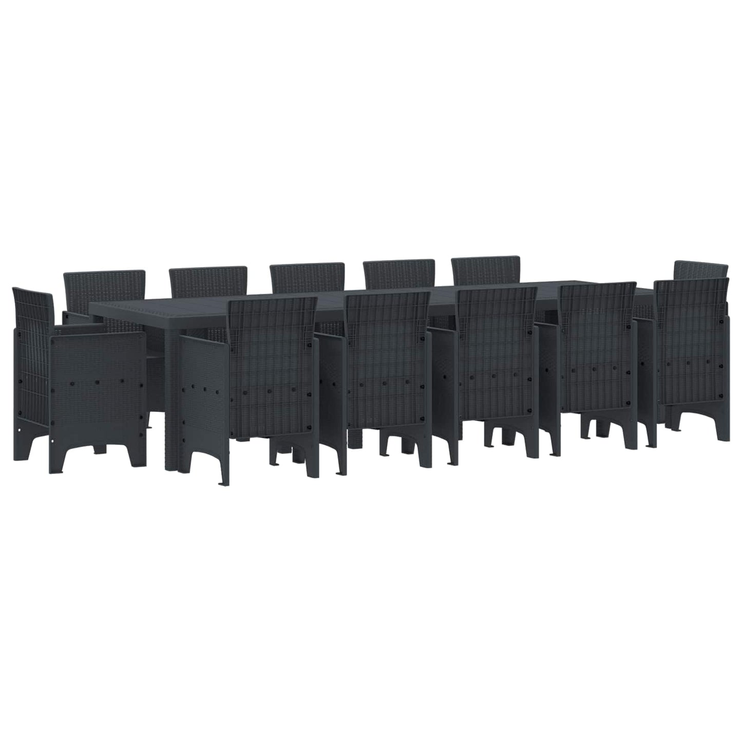 Garden Dining Set 13 pcs Anthracite Plastic