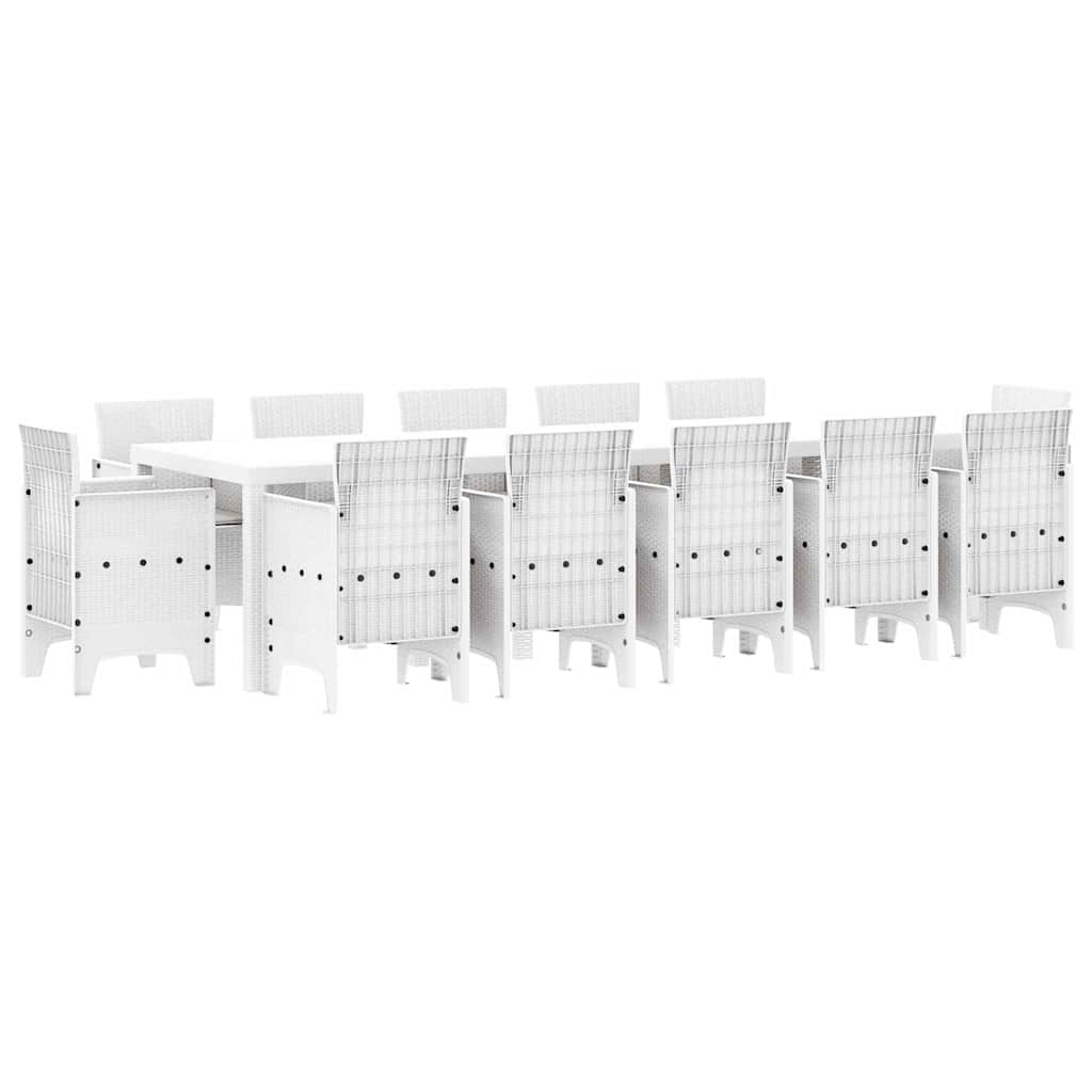 Garden Dining Set 13 pcs White and Light grey