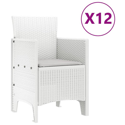 Garden Dining Set 13 pcs White and Light grey