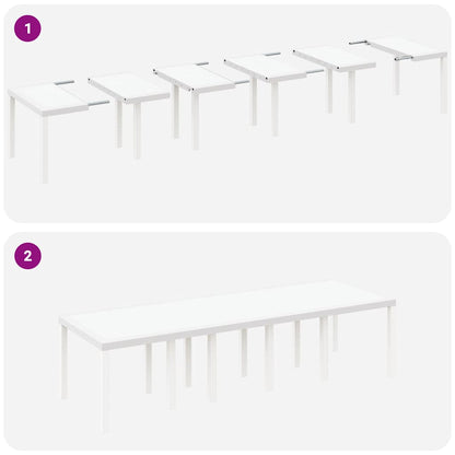 Garden Dining Set 13 pcs White and Light grey