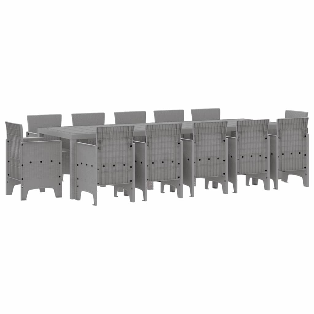 Garden Dining Set 13 pcs Light Grey Poly rattan