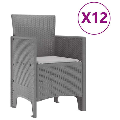 Garden Dining Set 13 pcs Light Grey Poly rattan