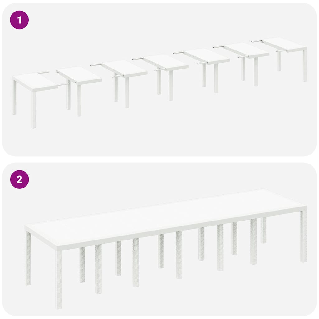 Garden Dining Set 15 pcs White Polt rattan