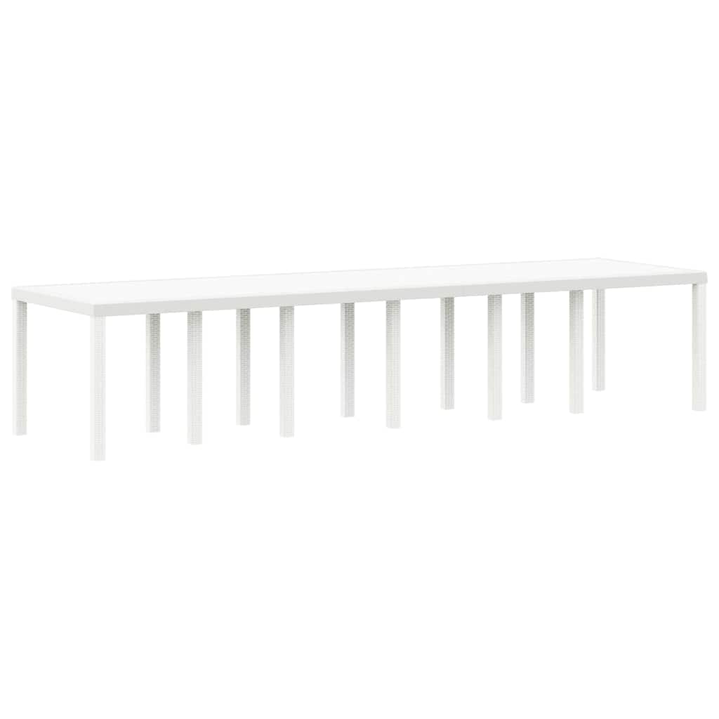 Garden Dining Set 15 pcs White Polt rattan
