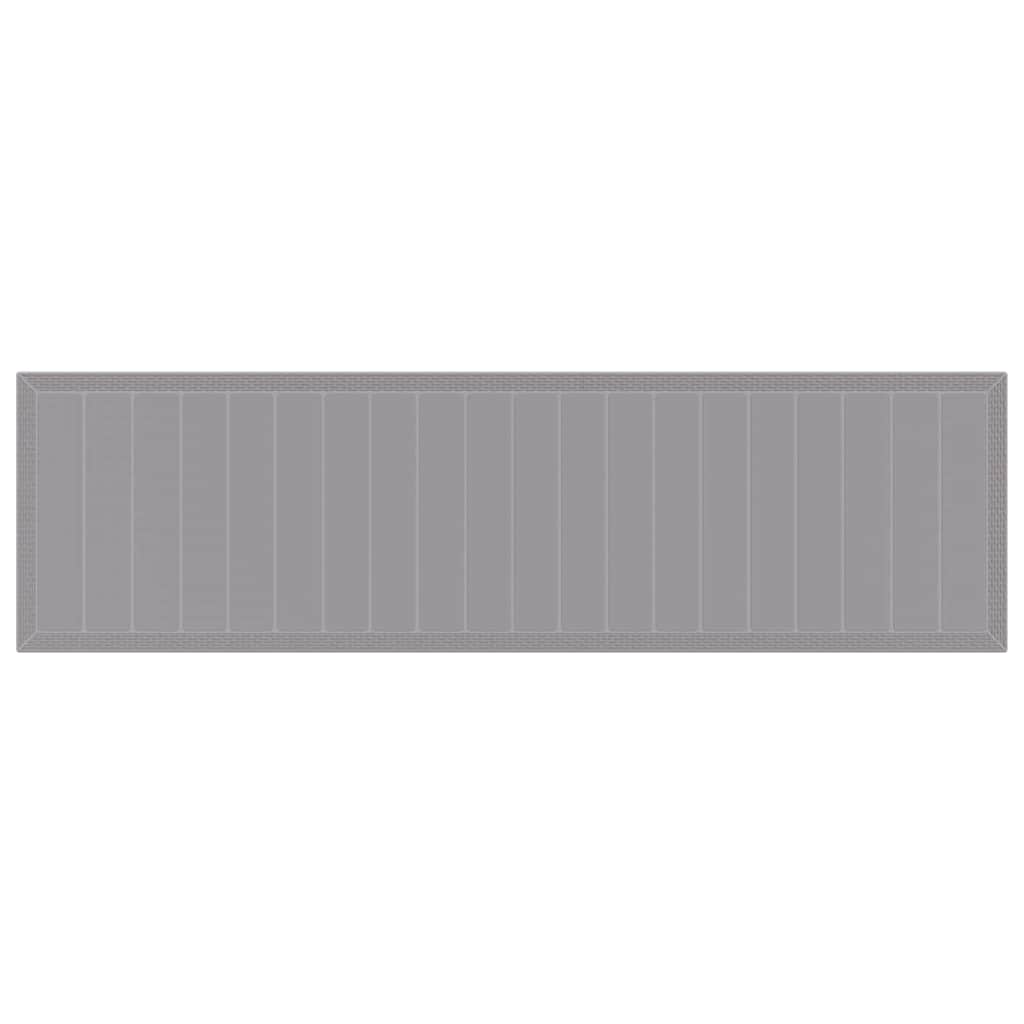 Garden Dining Set 15 pcs Light Grey Polt rattan