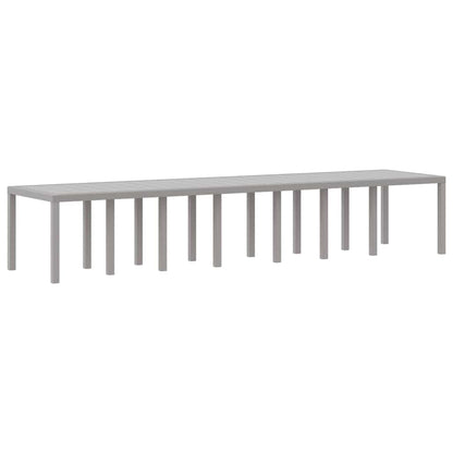Garden Dining Set with Cushions 17 pcs Light Grey PP