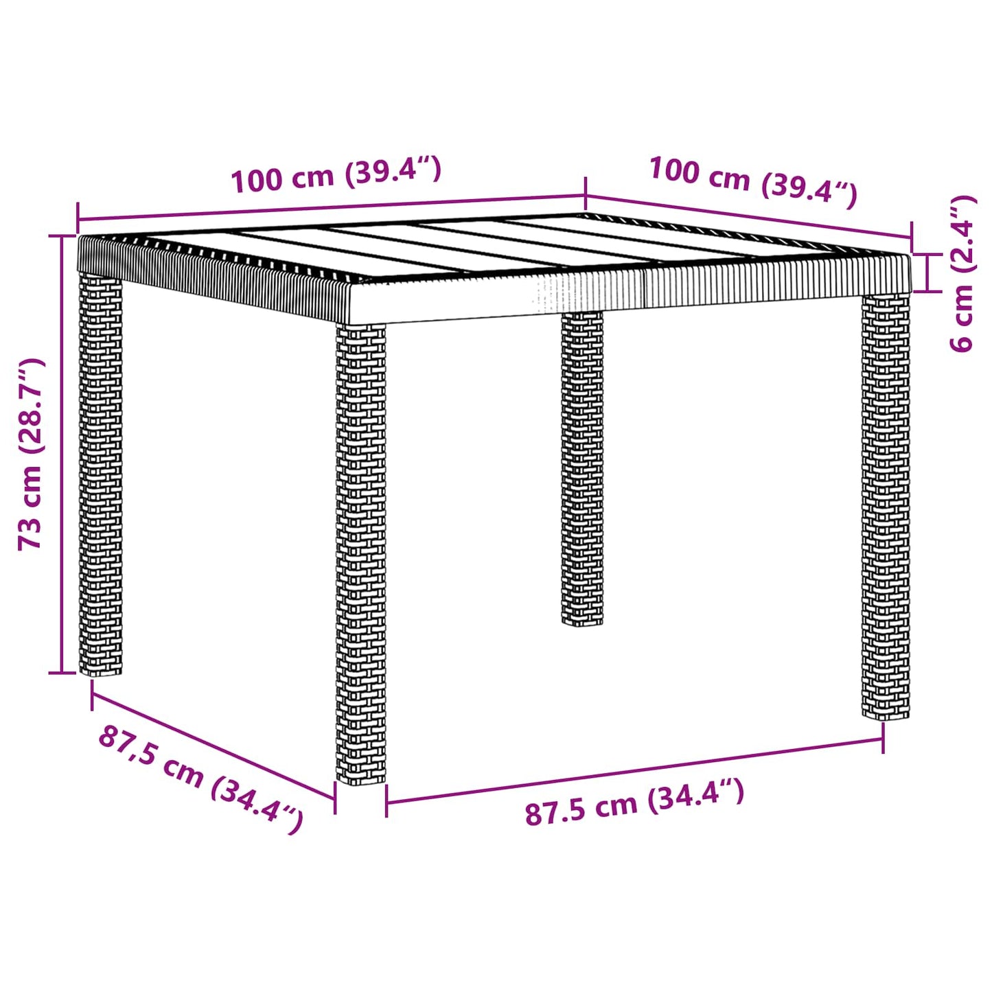Garden Dining Set 3 pcs Brown Polypropylene