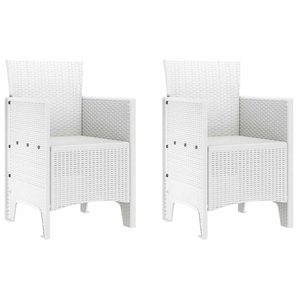 Garden Dining Set 3 pcs White Polypropylene