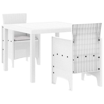 Garden Dining Set 3 pcs White Polypropylene