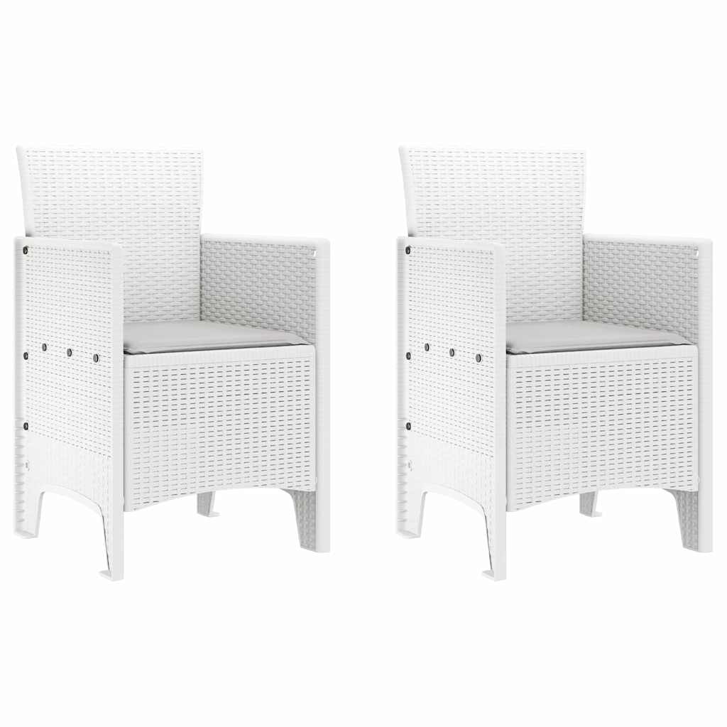 Garden Dining Set 3 pcs White Polypropylene