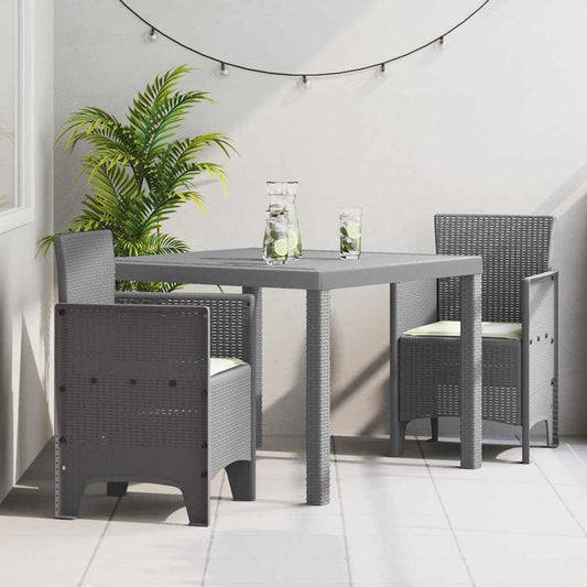 Garden Dining Set 3 pcs Light Grey Polypropylene