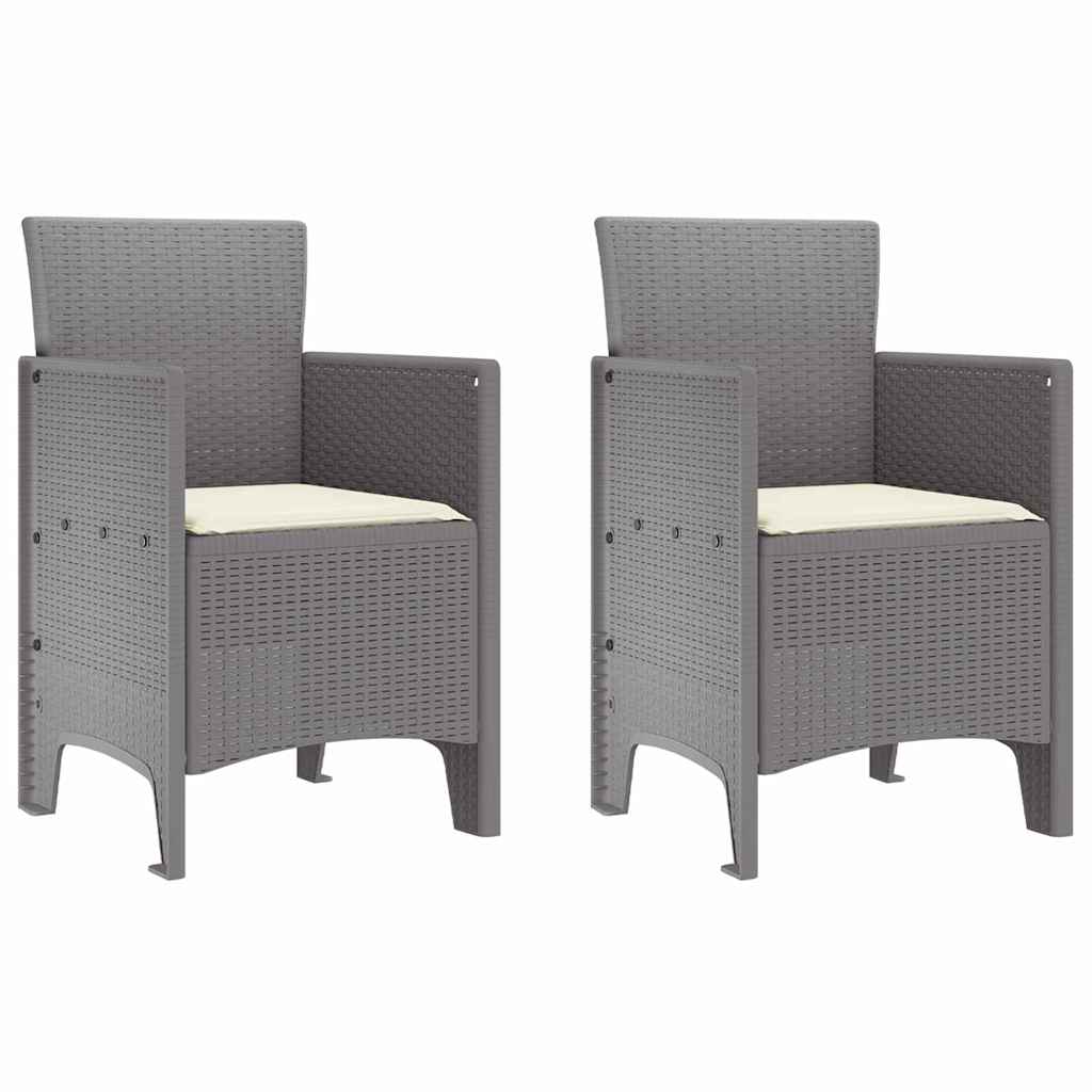 Garden Dining Set 3 pcs Light Grey Polypropylene