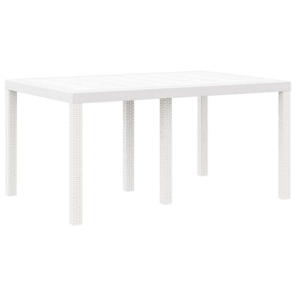 Garden Dining Set 5 pcs White Polt rattan
