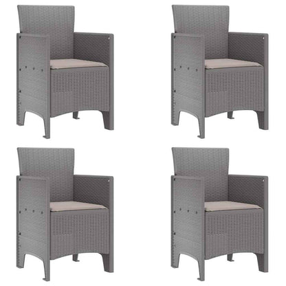 Garden Dining Set 5 pcs Light Grey Polt rattan