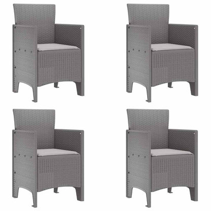 Garden Dining Set 5 pcs Light Grey Polt rattan