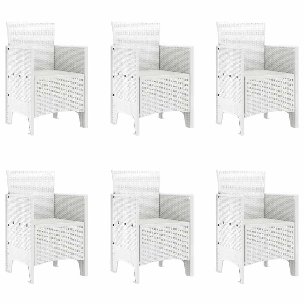 Garden Dining Set 7 pcs White Polypropylene