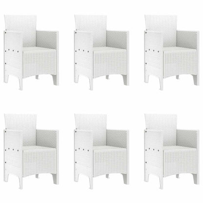 Garden Dining Set 7 pcs White Polypropylene