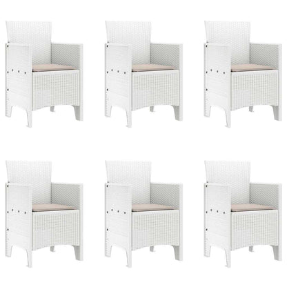 Garden Dining Set 7 pcs White Polypropylene