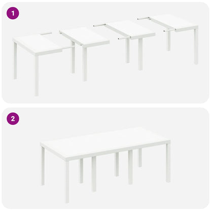 Garden Dining Set 7 pcs White Polypropylene
