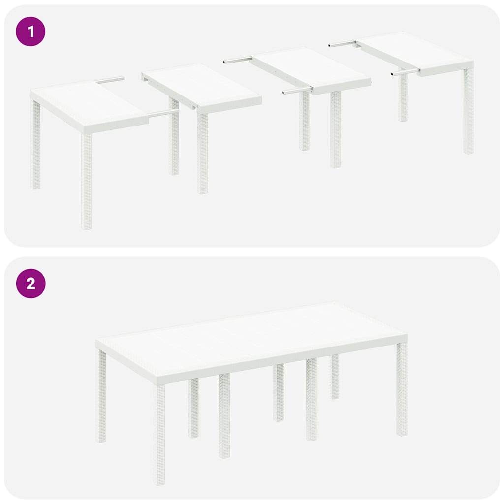 Garden Dining Set 7 pcs White Polypropylene
