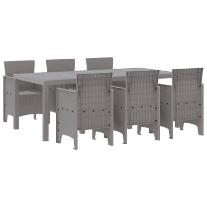 Garden Dining Set 7 pcs Light Grey Polypropylene