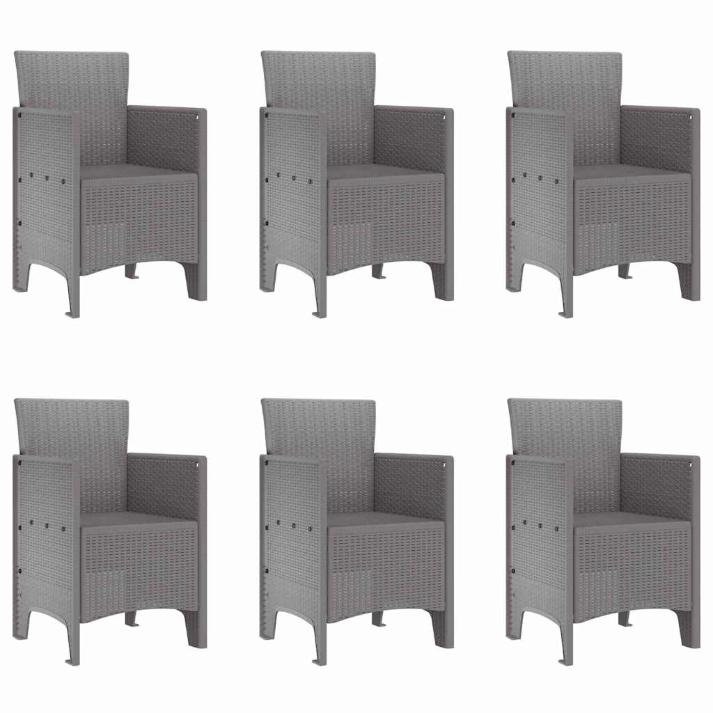 Garden Dining Set 7 pcs Light Grey Polypropylene