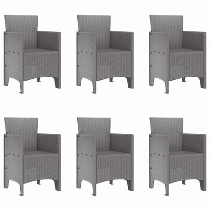 Garden Dining Set 7 pcs Light Grey Polypropylene