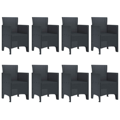Garden Dining Set 9 pcs Anthracite Polypropylene