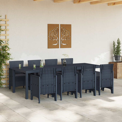 Garden Dining Set 9 pcs Anthracite Polypropylene