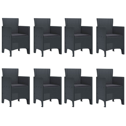 Garden Dining Set 9 pcs Anthracite Polypropylene