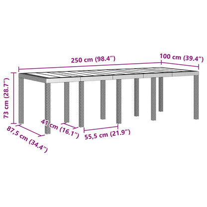 Garden Dining Set 9 pcs Brown Polypropylene