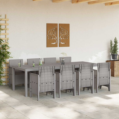 Garden Dining Set 9 pcs White Polypropylene