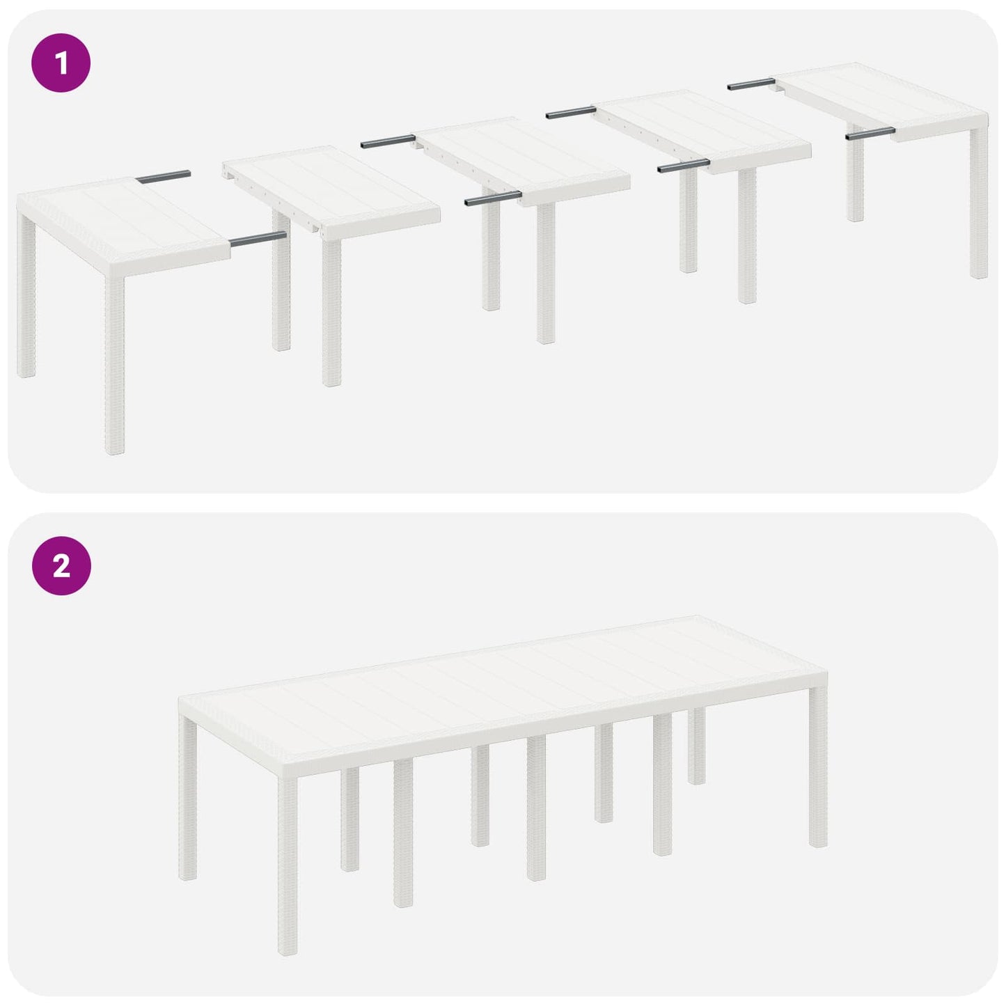 Garden Dining Set 9 pcs White Polypropylene