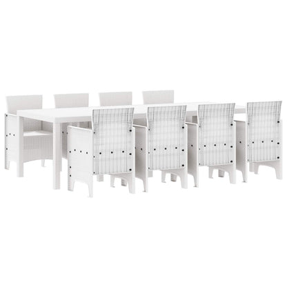 Garden Dining Set 9 pcs Light Grey Polypropylene