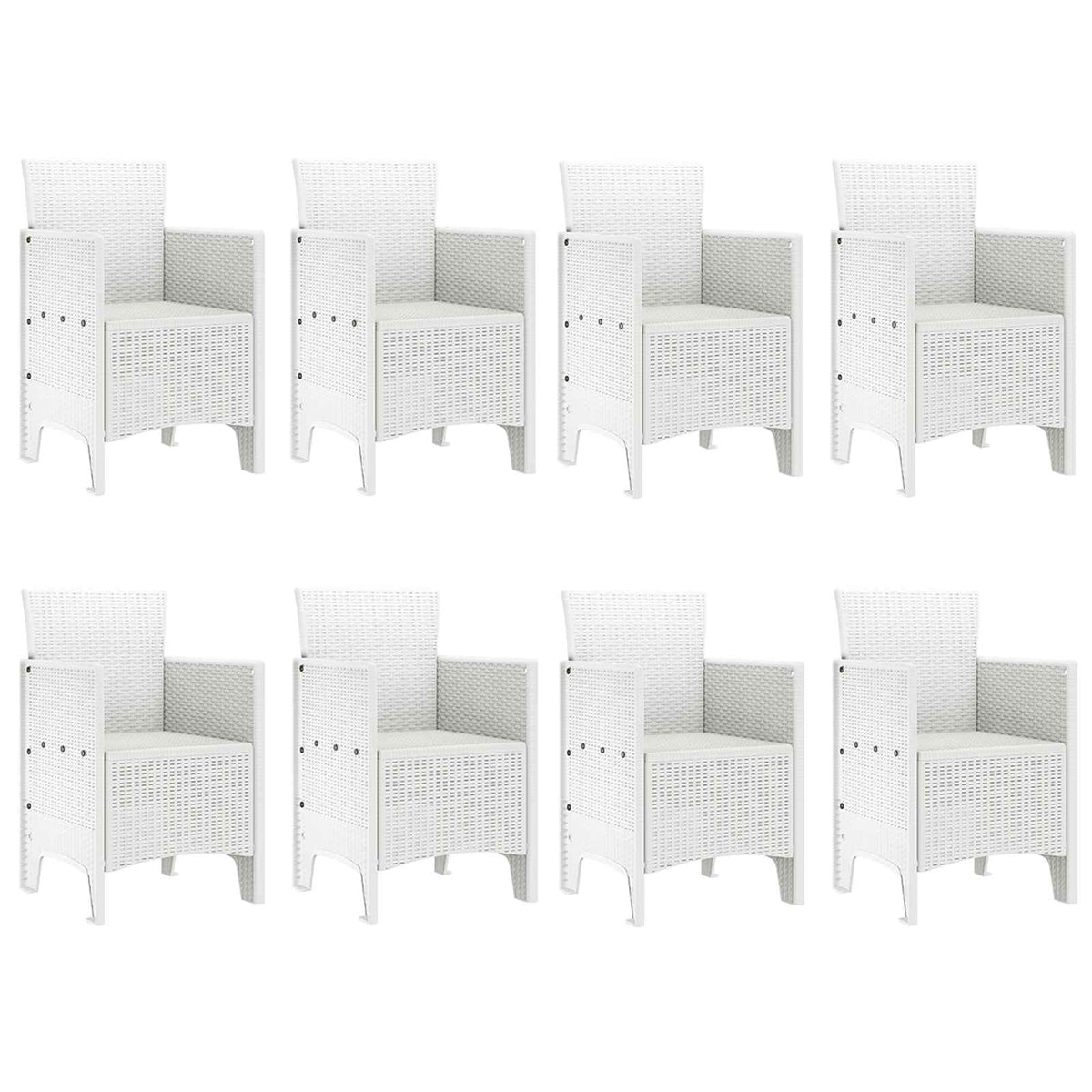 Garden Dining Set 9 pcs Light Grey Polypropylene