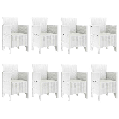 Garden Dining Set 9 pcs Light Grey Polypropylene