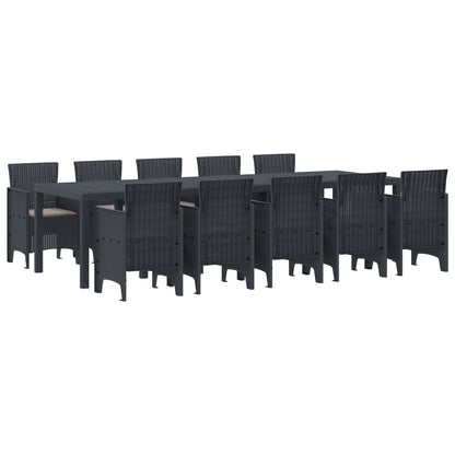 Garden Dining Set 11 pcs Anthracite Poly rattan