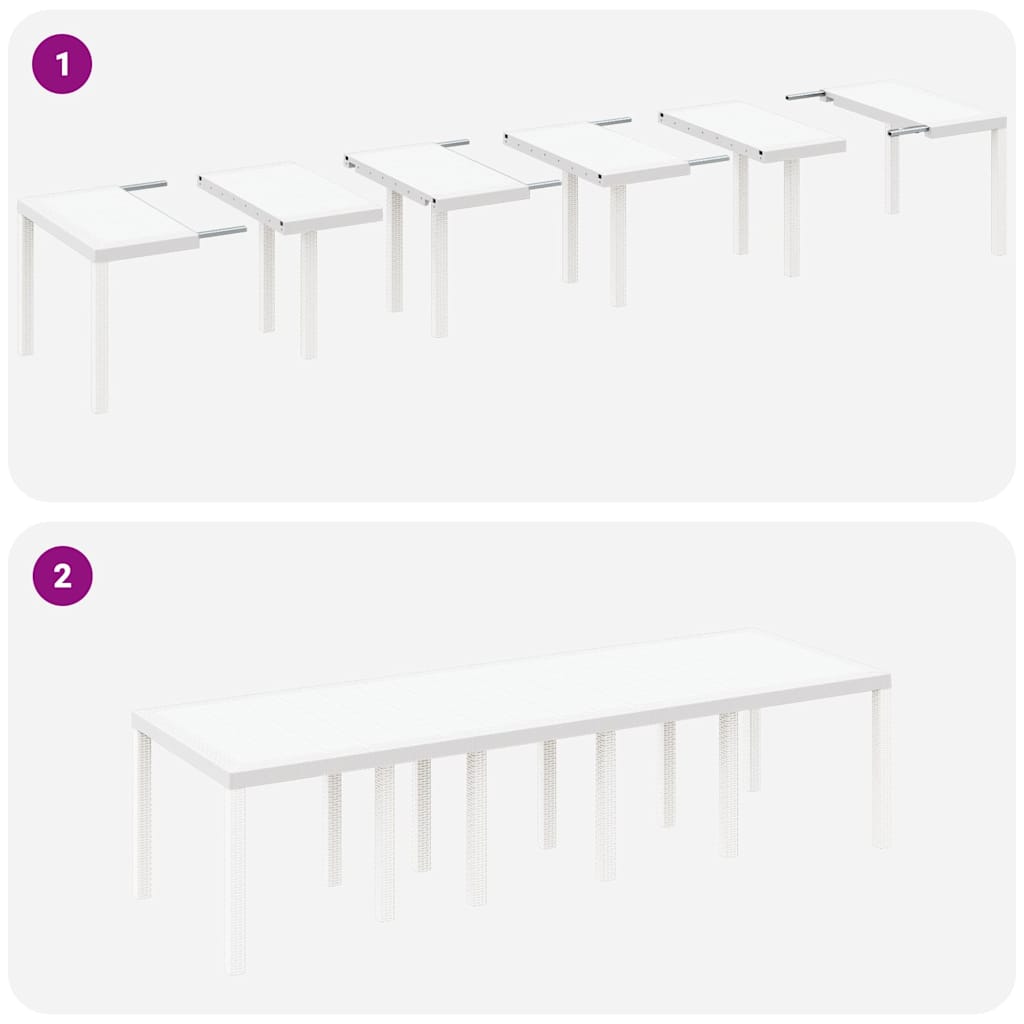 Garden Dining Set 11 pcs White and Light grey
